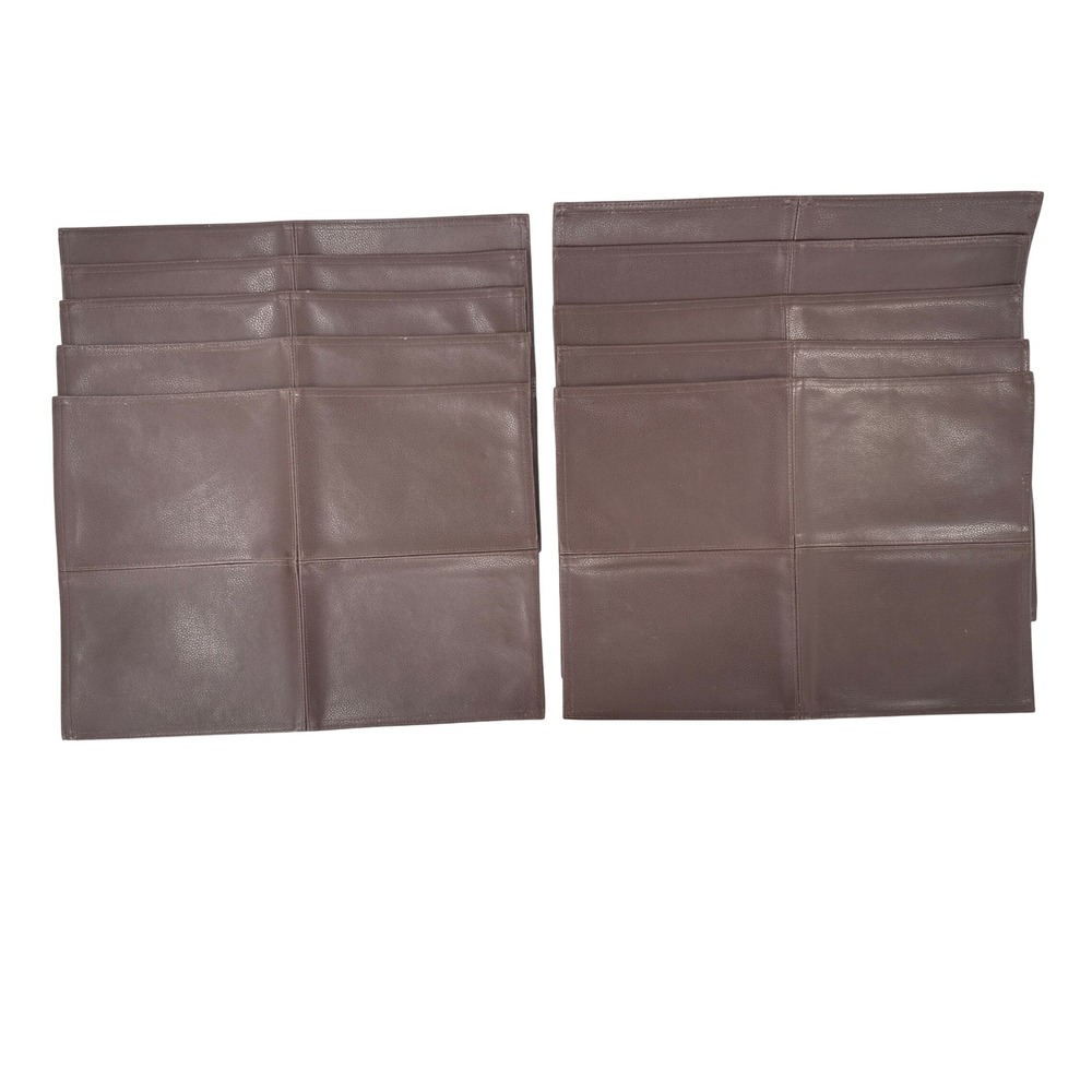 Pier One Placemats Brown Faux Leather Set of 10 Stitched Rectangular